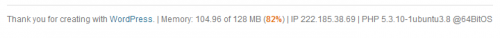 Server IP & Memory Usage Display (uso memoria superior a un 75%)