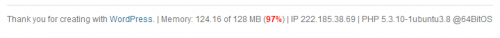 Server IP & Memory Usage Display (uso memoria superior a un 90%)