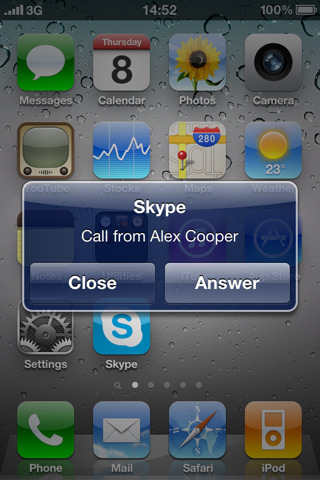 Skype multitarea para iPhone iOS 4.0