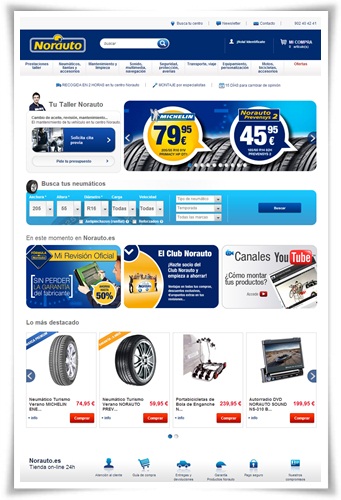 Neumáticos baratos, baterías, autoradios, portabicicletas: Norauto (WEB)